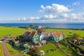 Aerial from the traditional village Marken at the IJsselmeer in the Netherlands