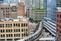 Aerial of Transportation in Downtown Chicago, Illinois on the Ch Royalty Free Stock Photo