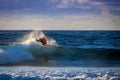 Aerial trick of a bodyboarder