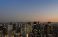 Aerial twilight illumination view of cityscape business downtown in Umeda District , Osaka, Japan