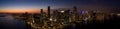 Aerial twilight night panorama Miami Brickell