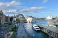 Aerial urban landscape view of Sydney Circular Quay in Sydney Ne