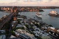 Aerial urban landscape view of Sydney Harbour Sydney New South W