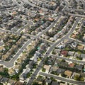Aerial of urban sprawl. Royalty Free Stock Photo
