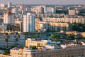 Aerial urban view cityscape of Minsk, Belarus