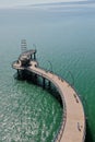 Aerial vertical of Burlington Pier in Ontario, Canada Royalty Free Stock Photo