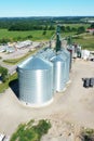 Aerial vertical of a grain handling operation in Ontario, Canada
