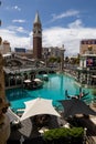 Aerial vertical shot of The Venetian Hotel in Las Vegas - USA