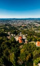 Aerial vertical view of Bom Jesus church and city of Braga, Portugal Royalty Free Stock Photo