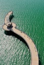 Aerial vertical view of Burlington Pier in Ontario, Canada Royalty Free Stock Photo