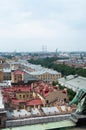 Aerial vertical view of the cityscape of Saint Petersburg with old buildings in Russia