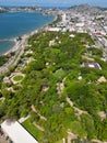 Aerial Vertical View of Papagayo Park: Overlooking the Bay and Acapulco City Royalty Free Stock Photo