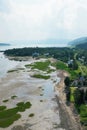Aerial vertical view of St Joseph-de-la-Rive, Quebec, Canada