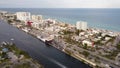 Aerial video Billys Stone Crab Restaurant Hollywood Beach FL USA