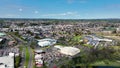 Aerial video Castle Tower School Seven Towers Leisure Centre IMC Cinema Ballymena KFC Ballymena Town Co Antrim Northern Ireland