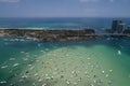 Aerial video Haulover sand bar during Memorial day Weekend Royalty Free Stock Photo