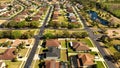 Aerial video homes with backyards and driveways Orlando Witer Garden FL USA