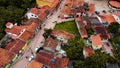 Aerial video of main road of Caete Acu in Chapada Diamantina area Brazil