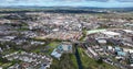 Aerial video of Residential homes Ballymena County Antrim Northern Ireland