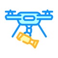 aerial video shooting drone color icon vector illustration