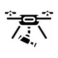 aerial video shooting drone glyph icon vector illustration