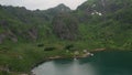 Trollfjord aerial. Lofoten islands. Norway.