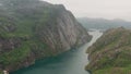 Trollfjord aerial. Lofoten islands. Norway.