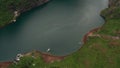 Trollfjord aerial. Lofoten islands. Norway.