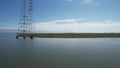 Flying over slough at Palo Alto Baylands