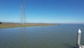 Flying over slough at Palo Alto Baylands