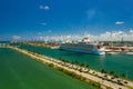 Aerial video Symphony of the Seas at Port Miami FL Royalty Free Stock Photo