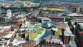 Aerial video of Victoria Square Dome Belfast Cityscape N Ireland