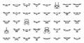 Aerial videography icons set outline vector. Drone camera