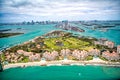 Aerial vie of Fisher Island in Miami, Florida