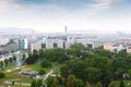 Aerial Vienna city panorama from Vienna Ferris wheel in Wurstelprater, Austria. Skyline view Royalty Free Stock Photo