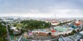 Aerial Vienna city panorama from Vienna Ferris wheel in Wurstelprater, Austria. Skyline view Royalty Free Stock Photo