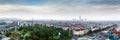 Aerial Vienna city panorama from Vienna Ferris wheel in Wurstelprater, Austria. Skyline view Royalty Free Stock Photo