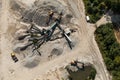 Aerial viev of processing plant stones Royalty Free Stock Photo