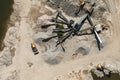 Aerial viev of processing plant stones Royalty Free Stock Photo