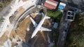 Aerial view of abandoned airplane in Bali