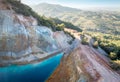 Aerial view of abandoned copper mine on mount Alesto, Cyprus