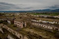 Aerial view of the Abandoned former mining operations peÃÂ±arroya-pueblonuevo Spain