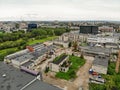 Aerial view abandoned industrial buildings in Kaunas, Lithuania Royalty Free Stock Photo