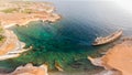 Aerial view of the abandoned ship EDRO III in Pegea, Paphos, Cyprus.