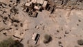 An aerial view of the abandoned traditional Arab family house in Wadi Massal, Saudi Arabia.