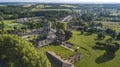 Aerial view Abbey de la Sauve-Majeure, Route to Santiago de Compostela