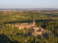 Aerial view of the Abbey of Monte Oliveto Maggiore