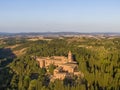 Aerial view of the Abbey of Monte Oliveto Maggiore