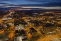 Aerial View of Aberdeen, South Dakota at Dusk