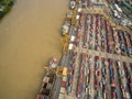 Aerial View Above Bangkok Dockyard